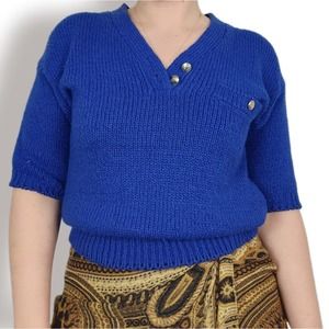 Vintage Anchor Button 80s Sweater M